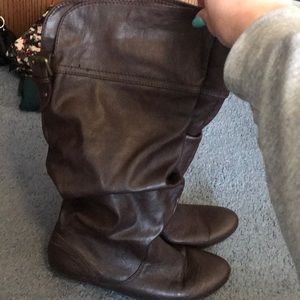 Brown mid-calf boots